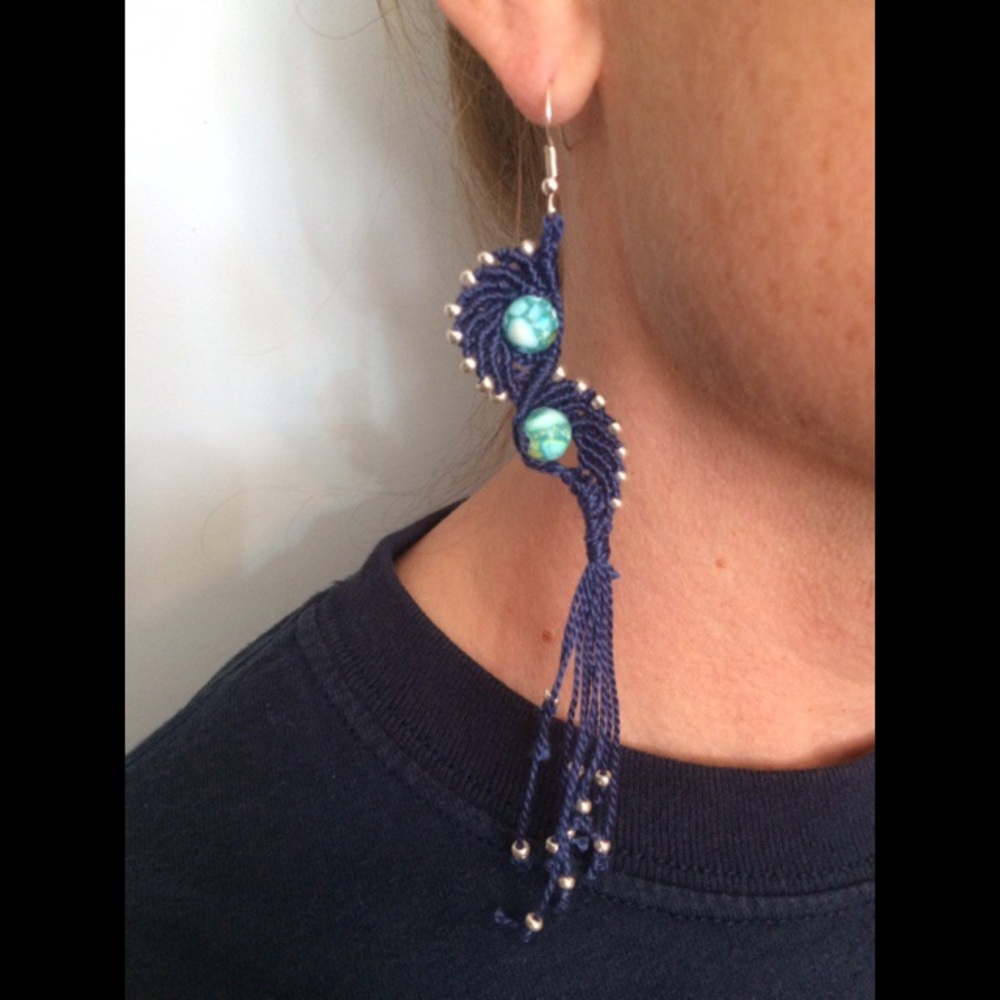 Handmade Boho macrame earrings